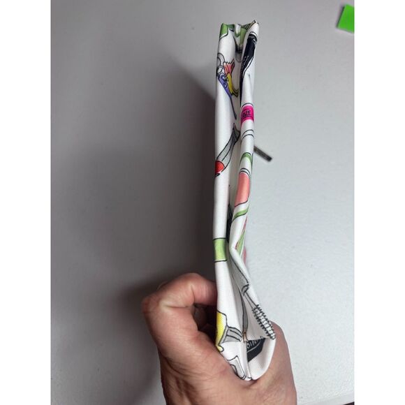 Clinique Makeup Bag Zip Pouch Cosmetic Case White Multi Travel GWP - Picture 4 of 4